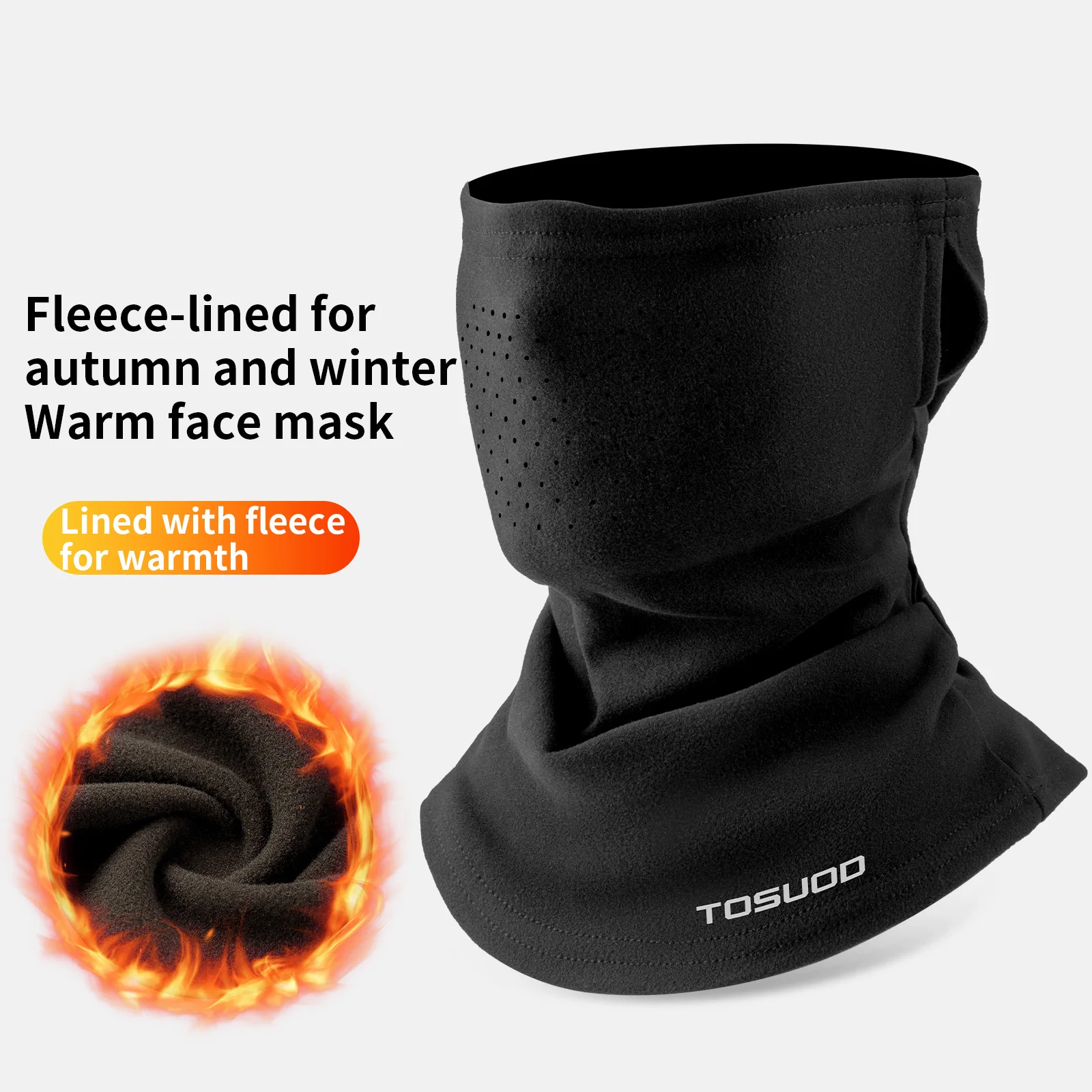 TOSUOD Winter-Gesichtsmaske, kältebeständig, warm, winddicht, schweißlösend, Skifahren, Kopfbedeckung, Radfahren, Skaten, Motorrad-Gesichtsmaske – Detail 3