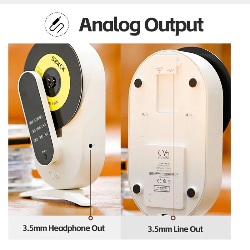 샨링 EC 스마트 CD 플레이어 EC 스마트 데스크탑 스테레오 CD 플레이어 리모컨 블루투스 5.4 산요 DA11 광 드라이버 CS43131 DAC