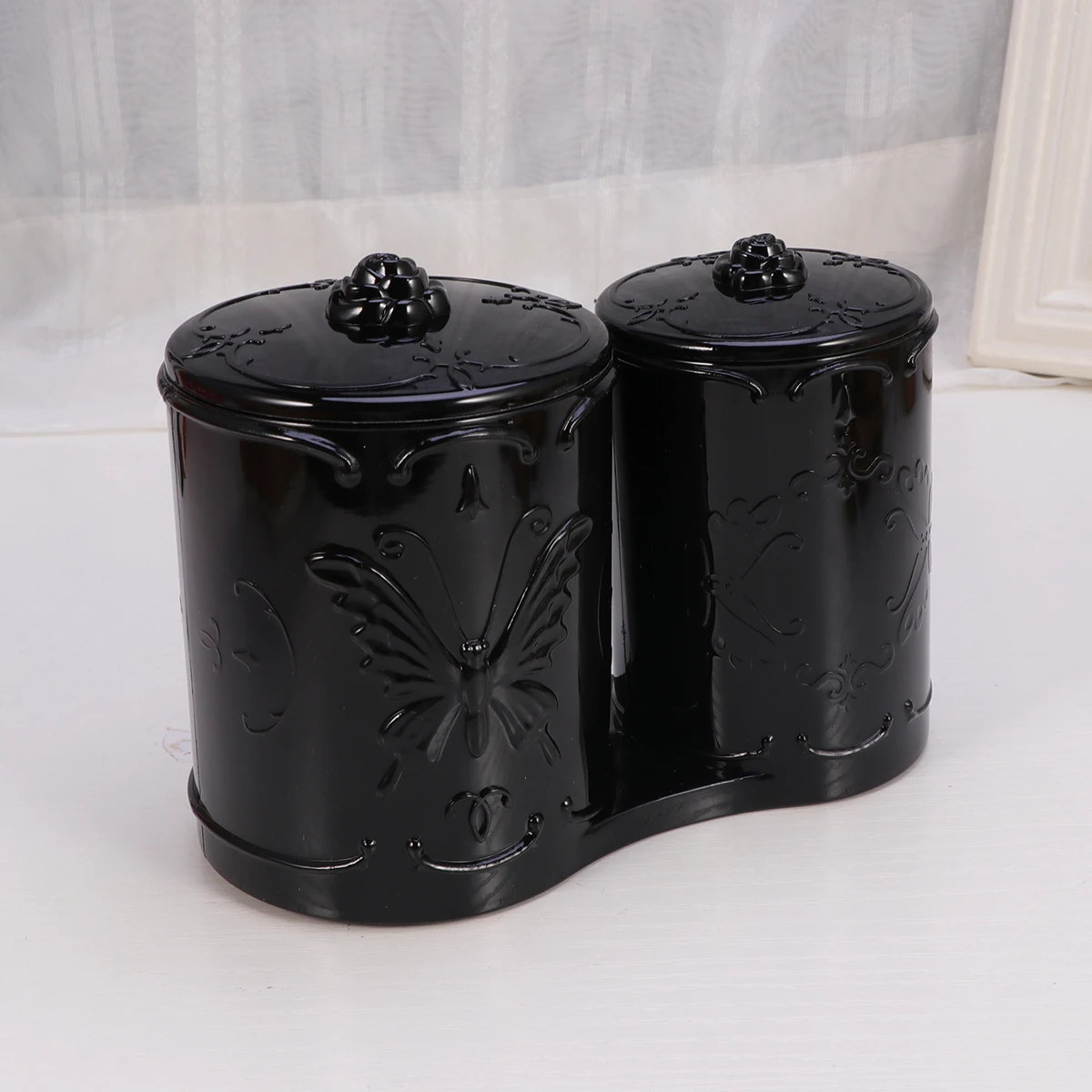 

Cotton Storage Box Pad Holder Swab Skincare Organiser Pads Apothecary Jars Organizer Swabs Bin