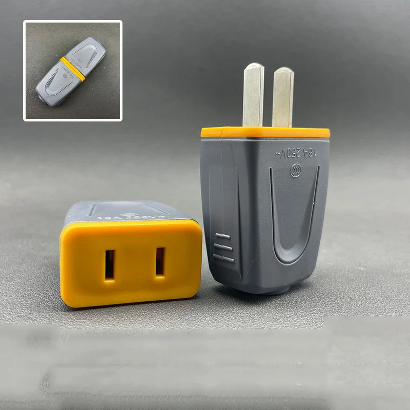 16A High Power Pure Copper Male Female Connector 2 Prong Plug Receptacle Power Extension Cord Adapter