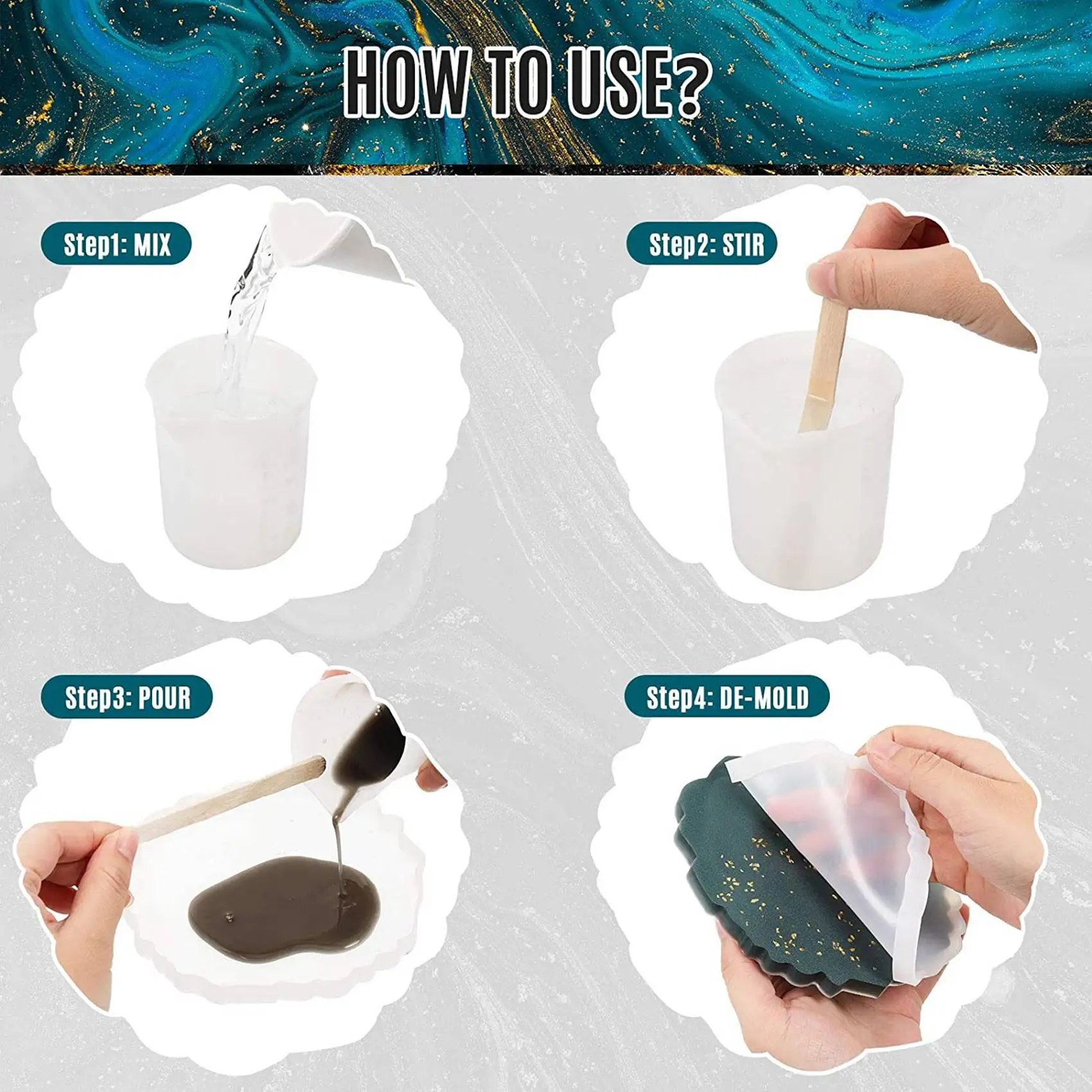 

AWAH 20 шт. силиконовые подставки для агата, форма для литья из смолы, эпоксидные формы для подставок, ремесло «сделай сам», украшение для дома