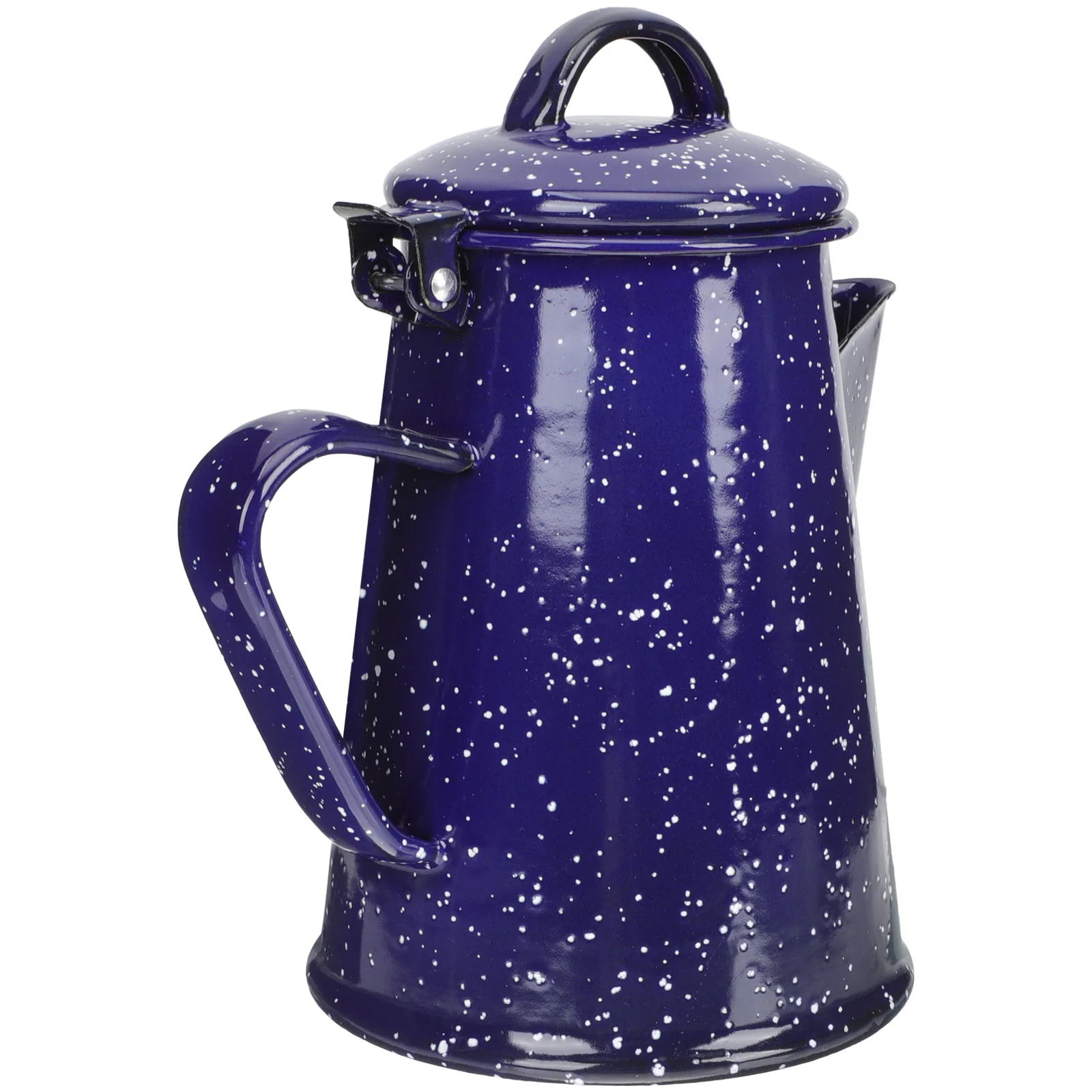 

Portable Tea Kettle Enamel Coffee Pot Handle Design Water Teapot Blue Practical