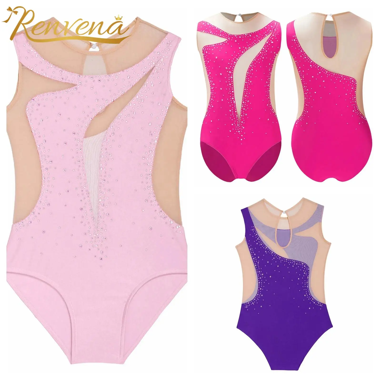 Acrobatics Bodysuit Children's Rhythmic Gymnastics Leotard Kids Figure Skating Jumpsuit for Girls Dance Yoga Ballet Clothes