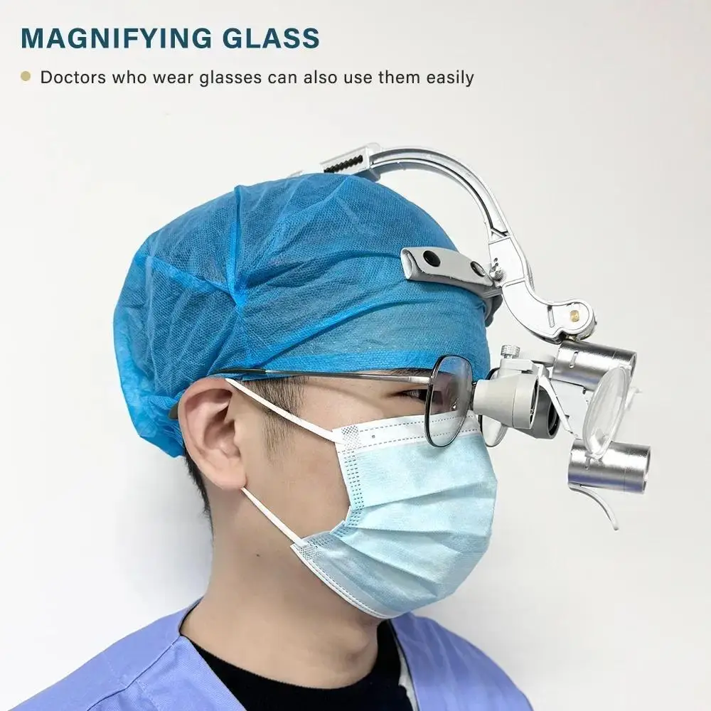 5W Dental LED Headlight 2.5X 3.5X Binocular Magnifying Loupes Portable Surgical Head Lamp Oral Dentistry Medical Equipment view 2