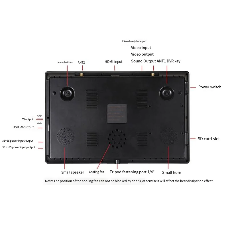 FPV 10.2 pollici grande schermo HDMI Display ad ala fissa DVR