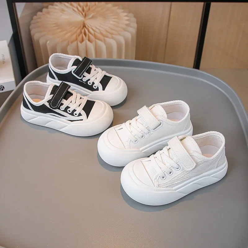 Kids'Casual Shoes Color Blocking Canvas Fashion Autumn Shoes For Children Breathable Anti-slip Black White Shoes Size 26-37