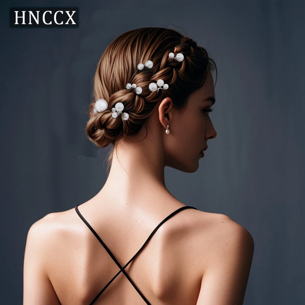 Hnccx mehrere pces Perle Haarnadeln Set Braut Haarschmuck Hochzeit Kopf bedeckungen handgemachte Perle Haarschmuck Großhandel cp733