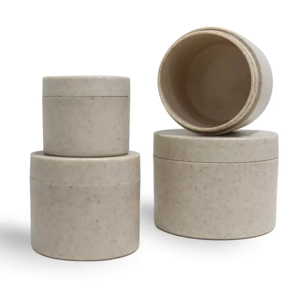 

Primary Wheat Straw Biodegradable Jar Private Recyclable Face Body Cosmetic Packaging Eco Friendly Scrub Wide Mouth Container