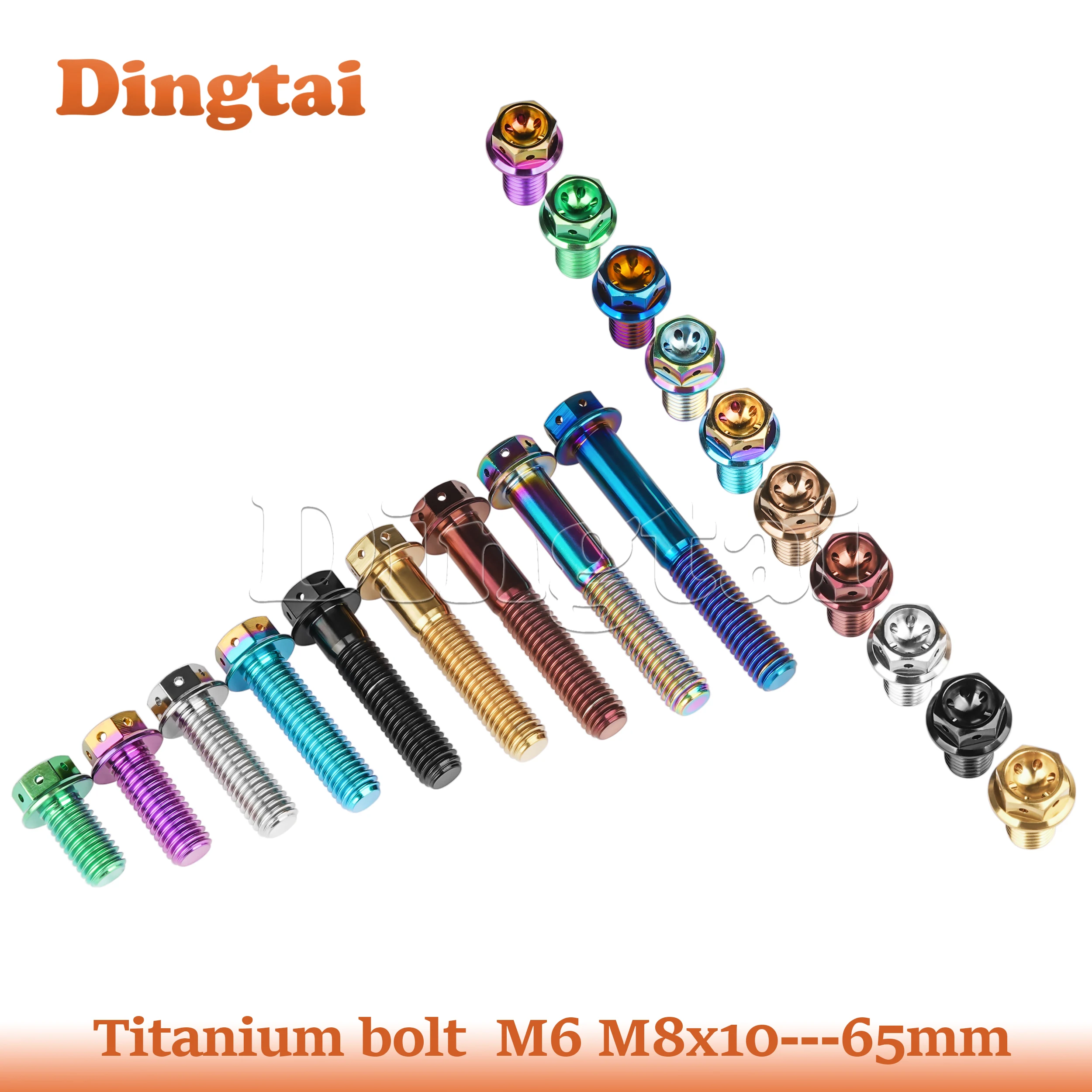 Titanium Bolt M6/M8x10--65mmFlange Cup-shaped external hexagon Screws with Hole
