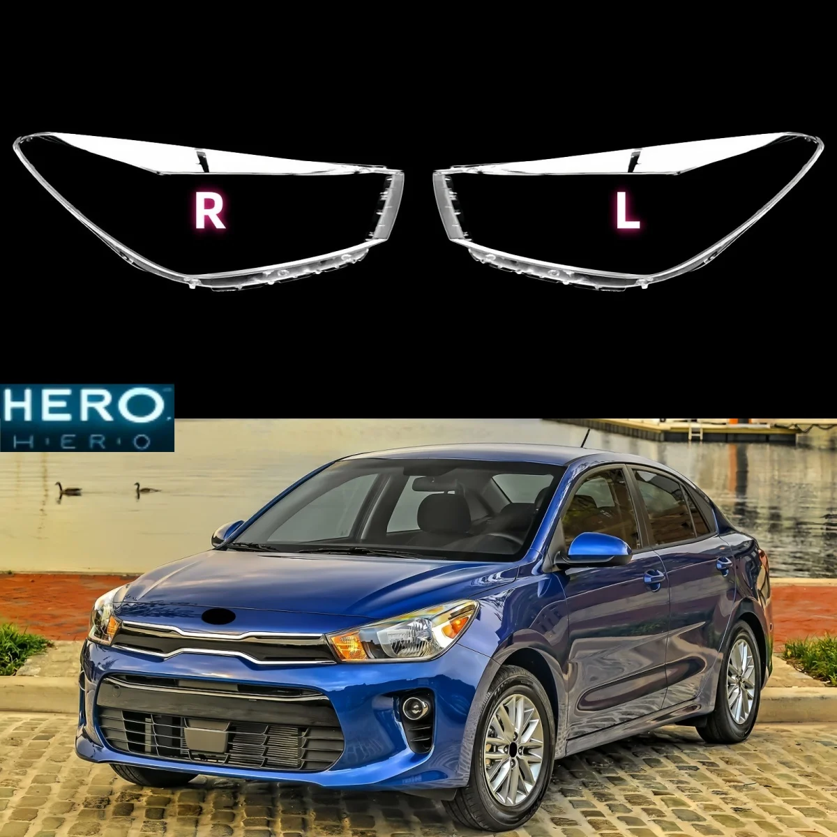 

Для Kia Rio 2017 2018 2019 2020 передний абажур, прозрачный корпус, корпус фары, крышка лампы, линза из плексигласа