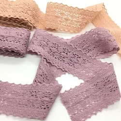 2Y 1.5cm-6cm Beige&Color Crocheted Cotton Lace Ribbon For Handmade DIY Craft Bow Christmas Easter Wedding Deco Gift Floral Wrap