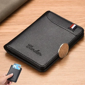 1PC Nieuwe Super Slanke Zachte Portemonnee PU Leer Mini Creditcard Portemonnee Portemonnee Kaarthouders Mannen Portemonnee Dunne kleine Korte Huid Portefeuilles