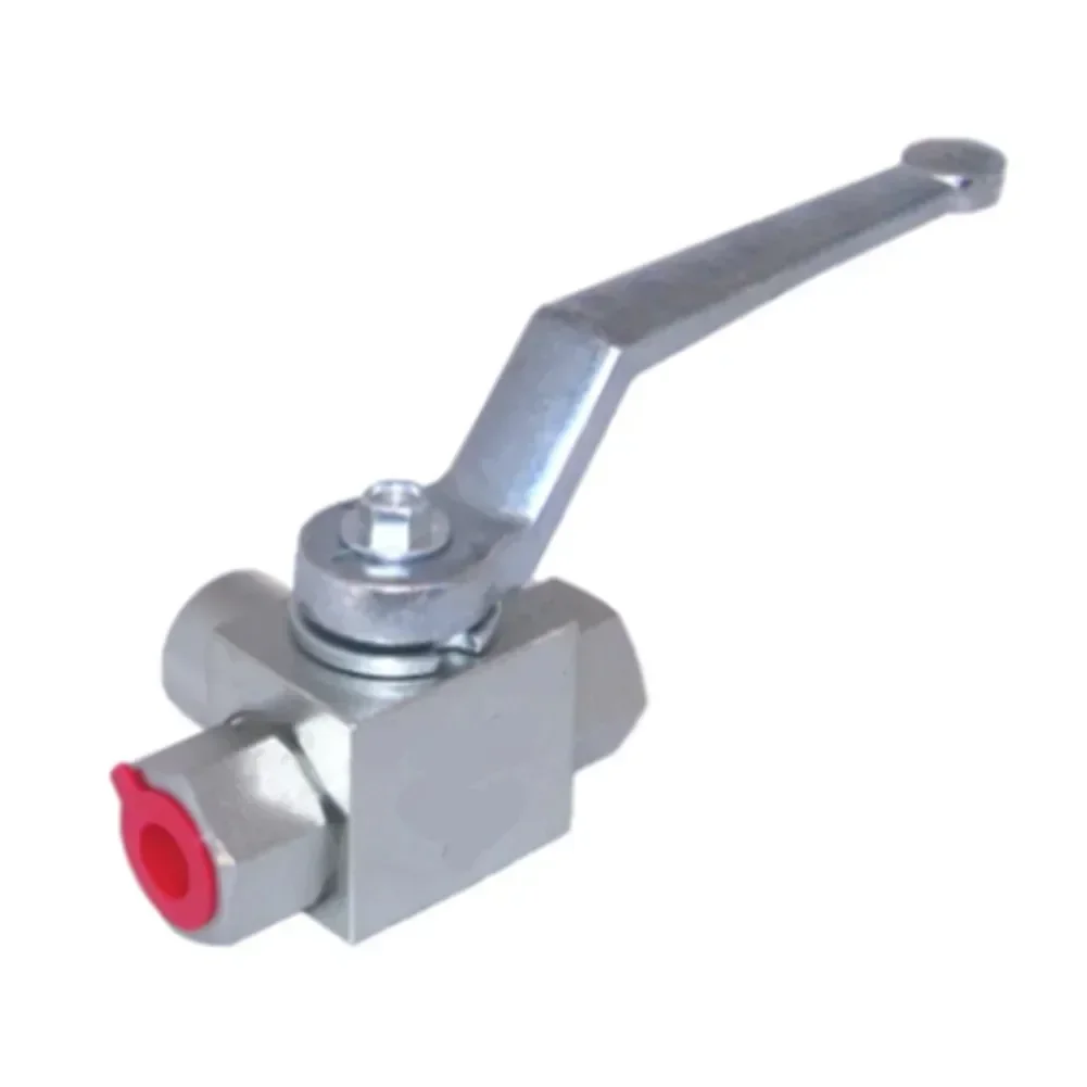 Válvula de bola hidráulica de alta presión de tres vías de 1/4 "a 3/4", válvula de bola de alta presión de goma Manual de rosca interna G1/4 G3/8