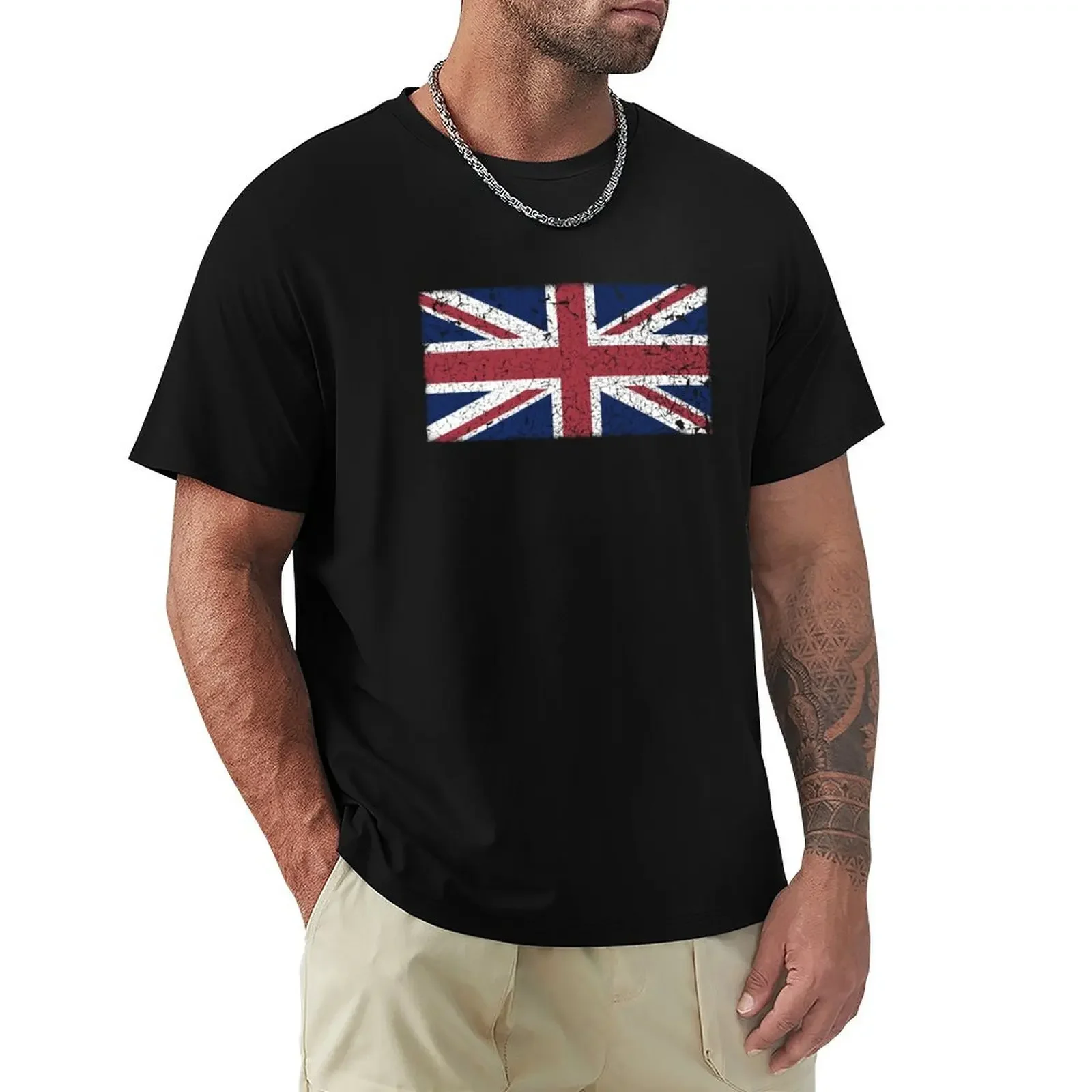 Vintage look Union Jack Flag of Great Britain T-Shirt anime t shirts oversizeds graphic t shirt vintage cotton t shirt men