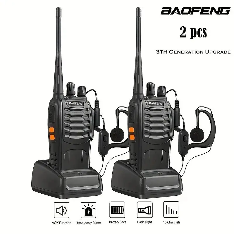 Портативная рация Baofeng, двусторонняя радиосвязь BF 888s UHF 400-470 МГц, 16-канальная рация дальнего действия, радиостанция, приемопередатчик