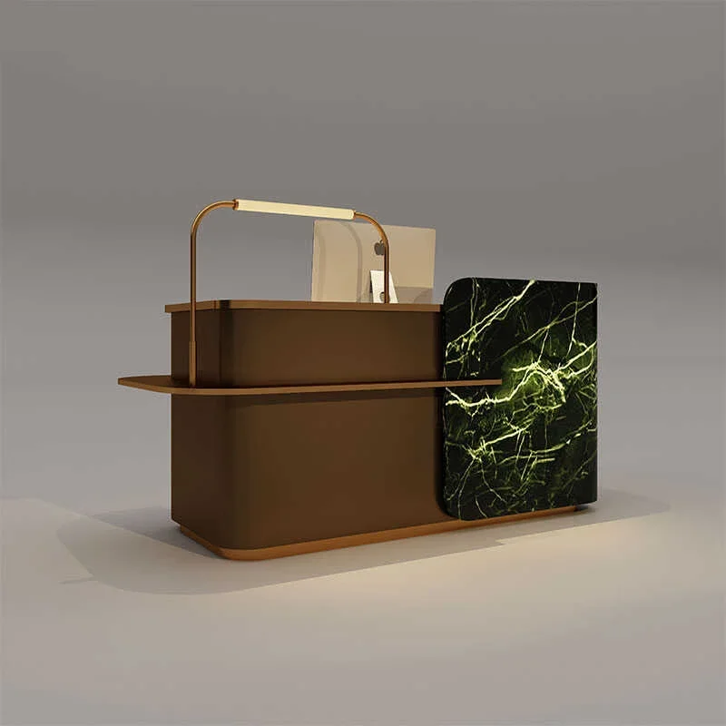 

Desk Luxury Design Small Office Reception Modern Salon Bar Counter Beauty Professional Resepsiyon Masası Commercial Furniture