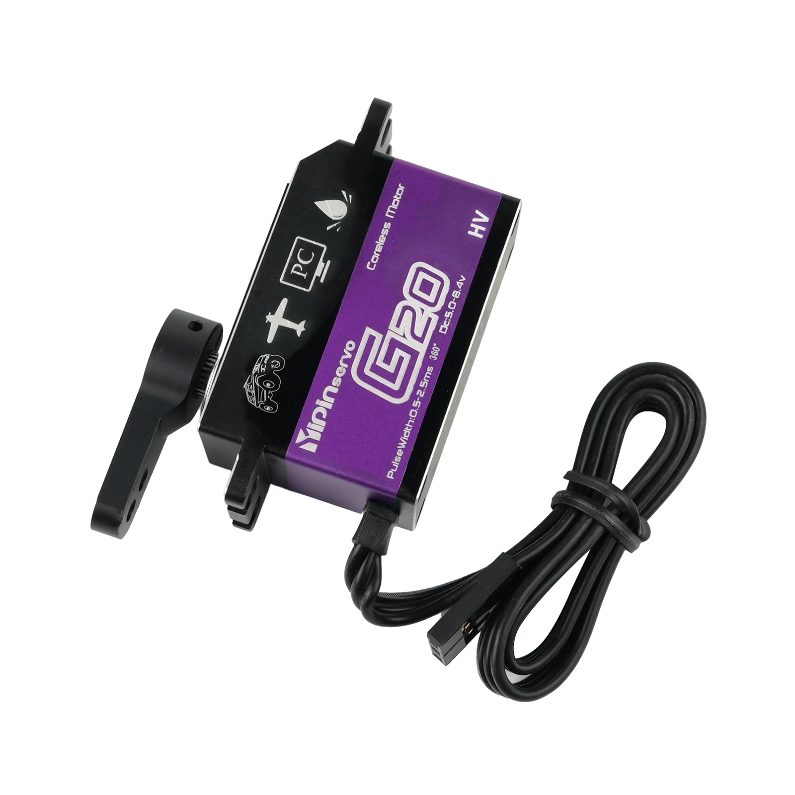 Low Profile 20 kg 7,4 V High Torque Metall Digital Servo Coreless Motor 180/270/360 Grad RC Servo für Klettern Auto Flugzeug Roboter