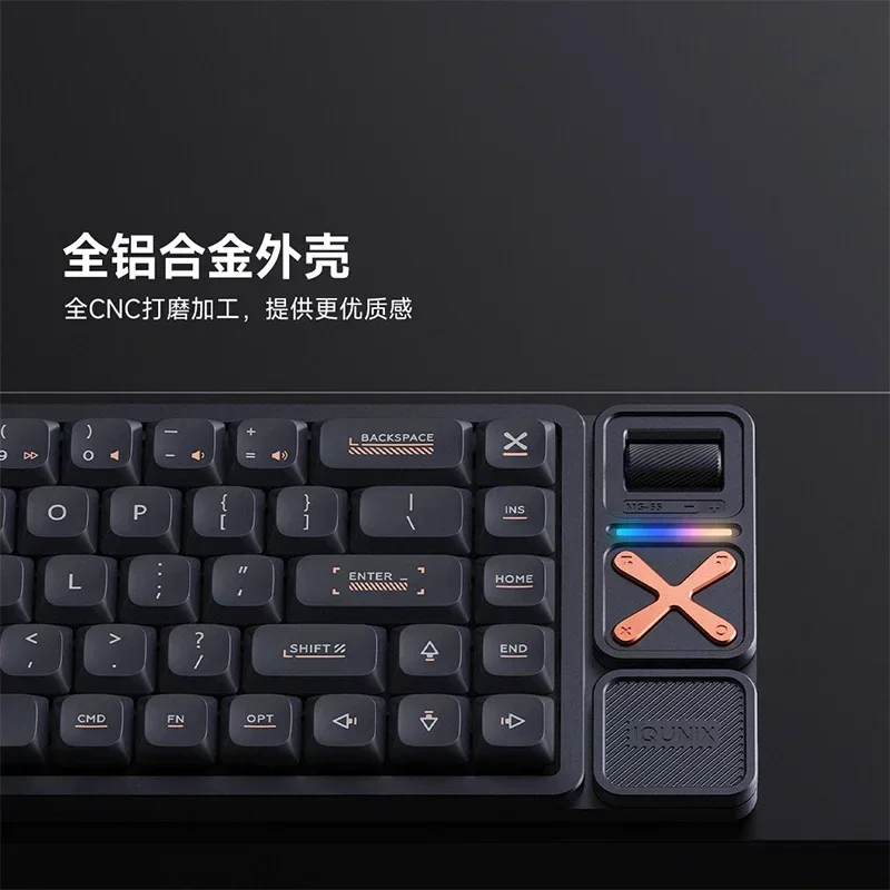 Tastiera meccanica IQUNIX MG65 Pro Tastiera da gioco wireless a 3 modalità a basso profilo Supporto per ufficio ultrasottile in lega di alluminio VIA