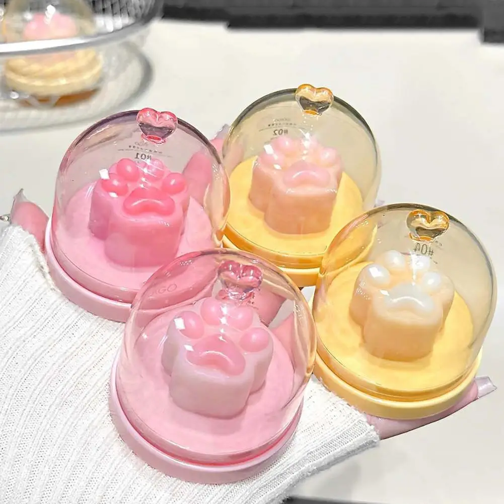 LUCKGO Color Changing Lip Balm Cute 3D Cat Paw Shape Moisturizing for Dry, Chapped, And Peeling Lips All-Day Protection & Makeup