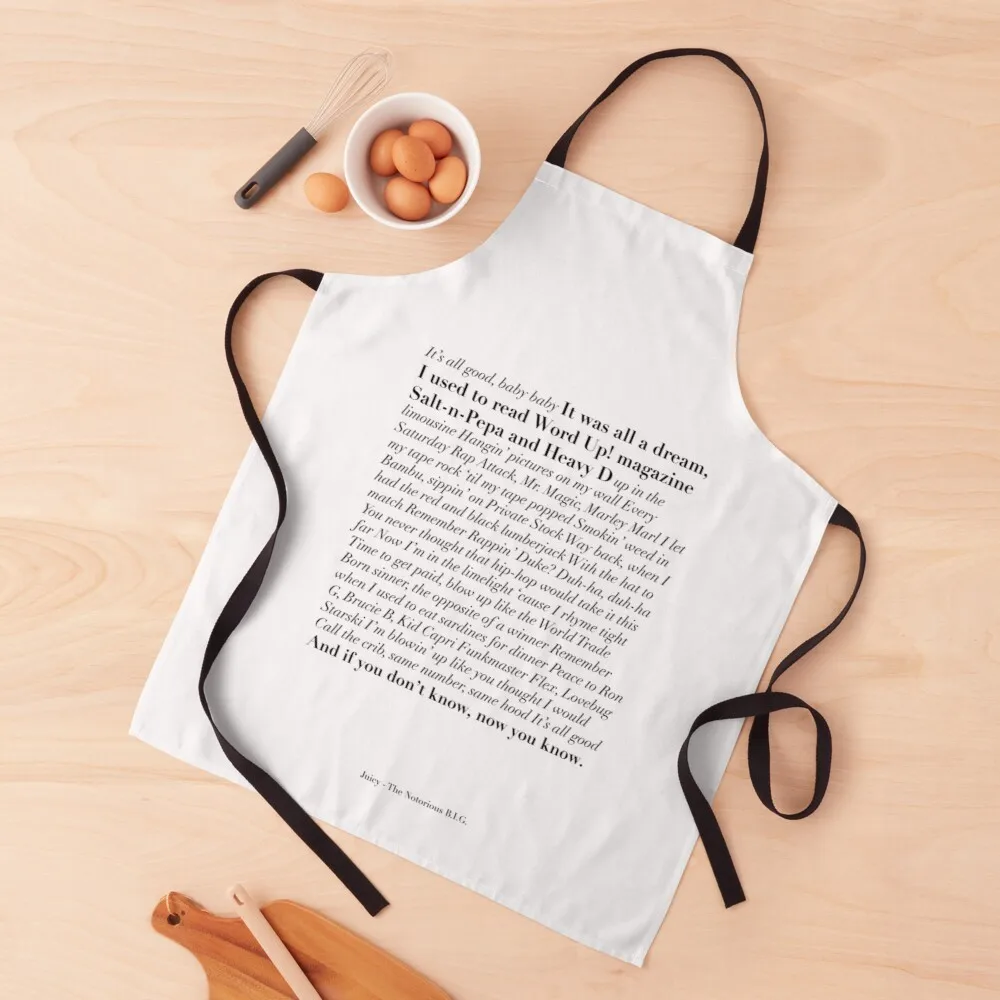 

Biggie Smalls Juicy Lyrics - It Was All A Dream Apron kitchen accessories 2022 sexy apron