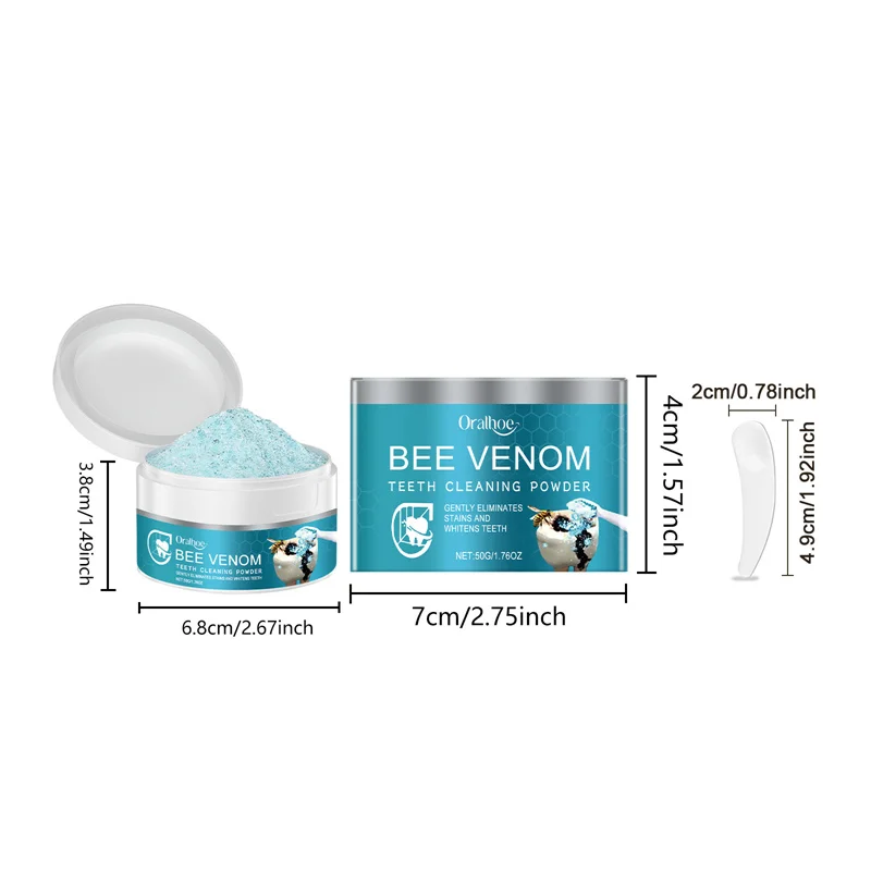 Bee Venom Tooth Cleaning Powder Gently Cleans Teeth From Stains And Protects Them For A Long Time