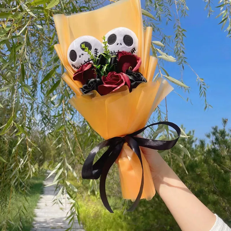 Der Albtraum vor Weihnachten Jack Skellington Plüschpuppen Kreativer Blumenstrauß Lustiger Totenkopf Valentinstag Weihnachts-Halloween-Geschenke – Detail 12
