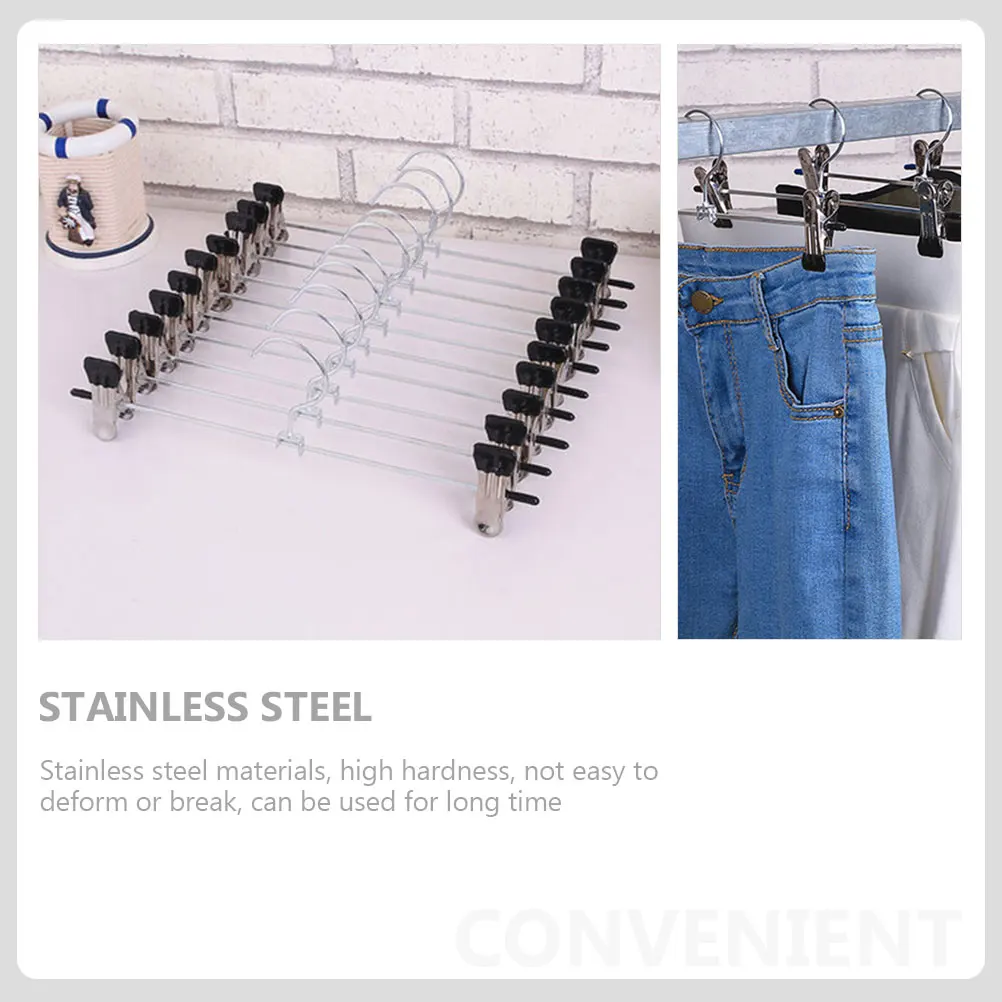

Stainless Steel Clothes Hangers Foldable Pants Rack Clips for Baby Non Slip Space Saving Hanging Jeans Skirts Towels Socks