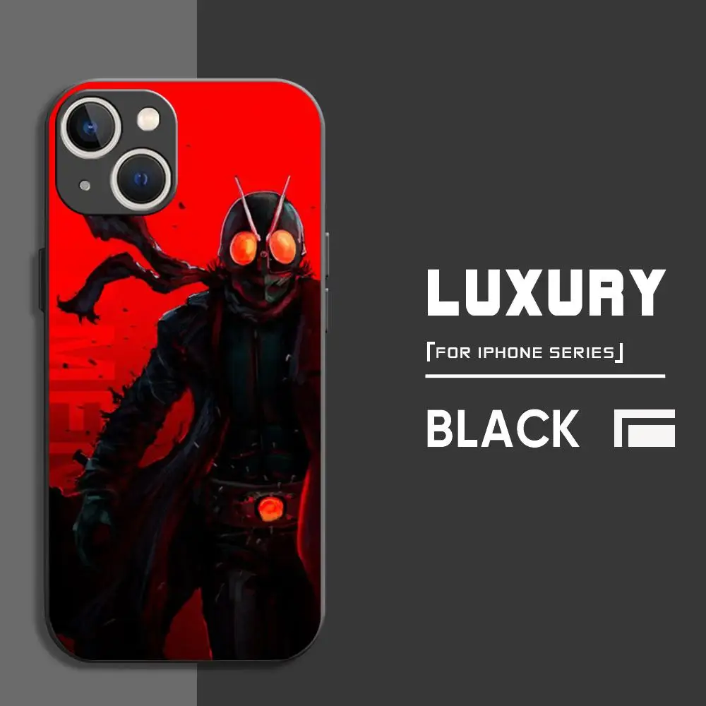 Kamen Rider Blacksun Shadow Moon Phone Case For iPhone 16 15 14 13 12 11 X XR XS 8 Plus Mini Pro Max Soft black Shockproof Cover