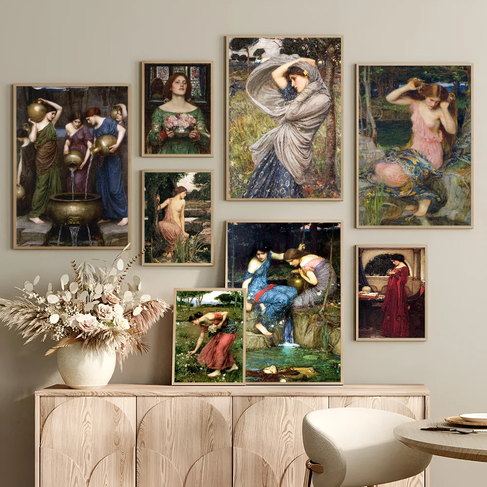 John William Waterhouse Anime Posters Sticky HD Quality Poster Wall Art Painting Study Wall Decor