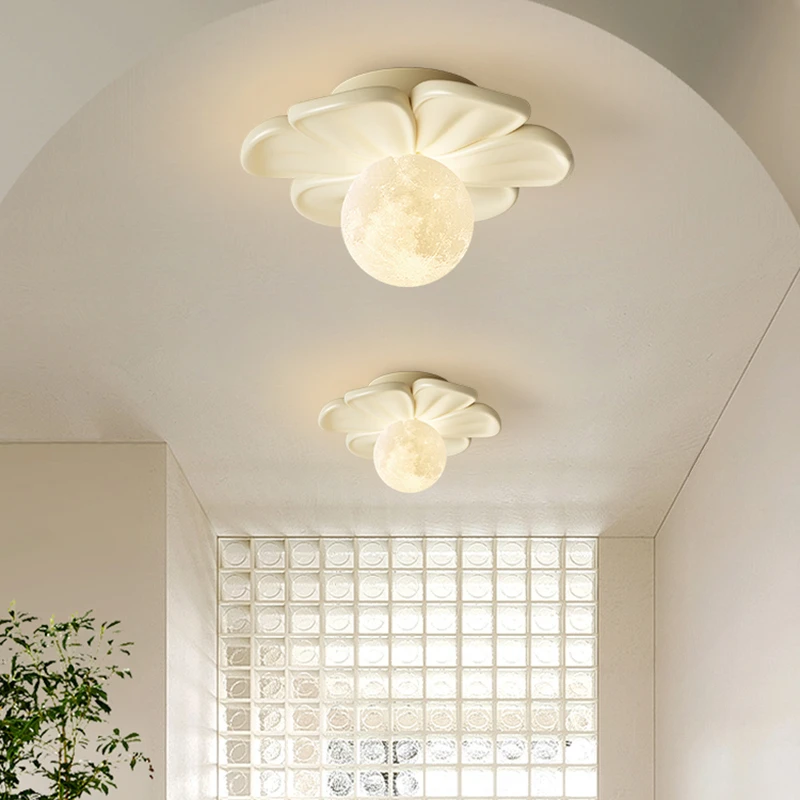 Corridor Light Warm Pink Flower Ceiling Lamps Modern Minimalist Cloakroom Ceiling Lights for Balcony Entrance Aisle Stair Decor