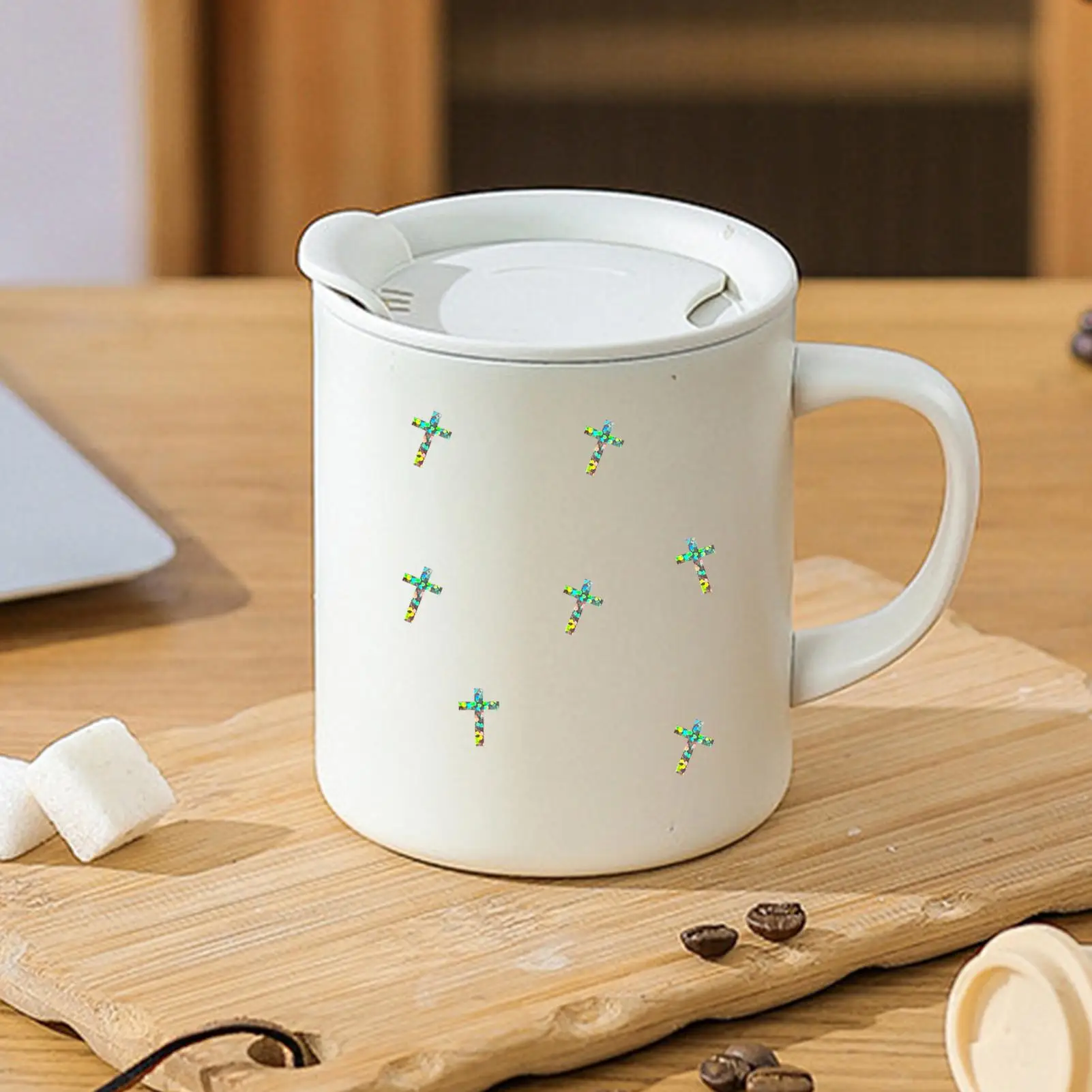 Naklejki do chrztu 1200 sztuk samoprzylepne małe naklejki z srebrnej folii dekoracyjne naklejki ścienne do notatników, kubków, samochodów, na zimę, do szkoły