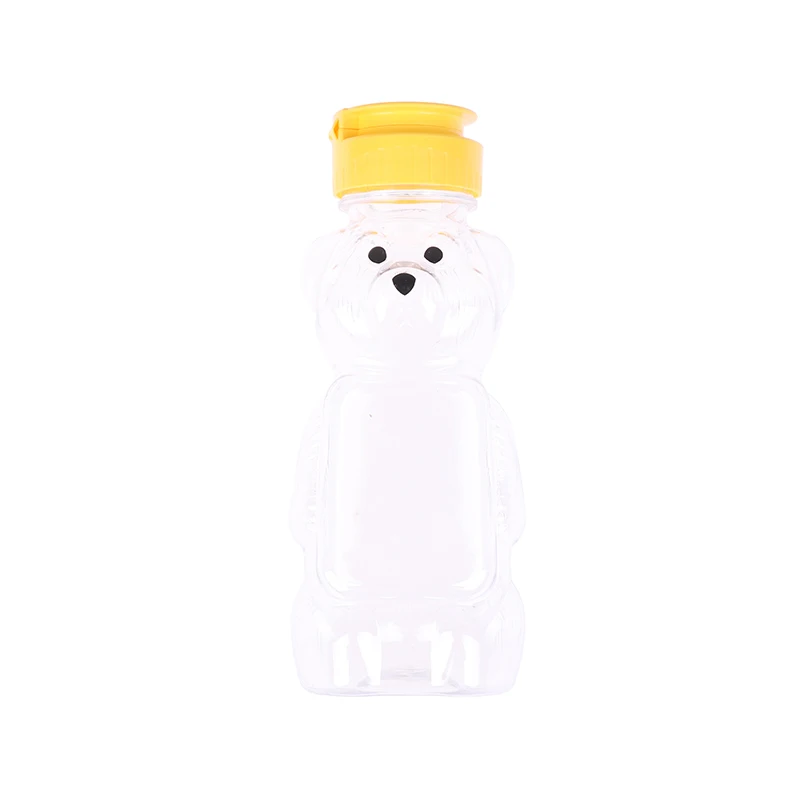 1/2PCS 240ml Plastic Squeeze Condiment Bottles Bear Honey Bottle Extrusion Bottle Bear Shape Honey Sauce Mustard Jam Dispense