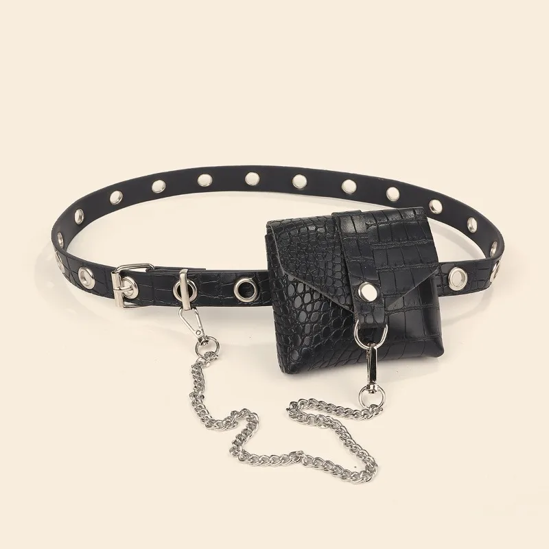 

2025 New Women's Punk Belt - Leopard Print Beaded Adjustable Hip Belt, Gothic Street Fashion Accessory