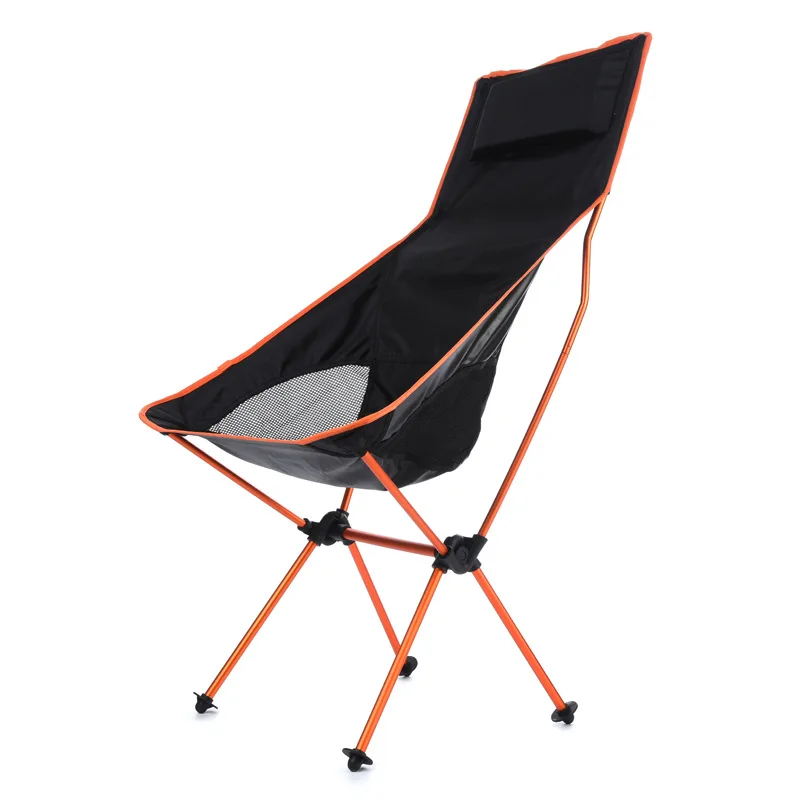 Portable Folding Camping Chair Long Leisure Back Beach Garden Chair Alloy