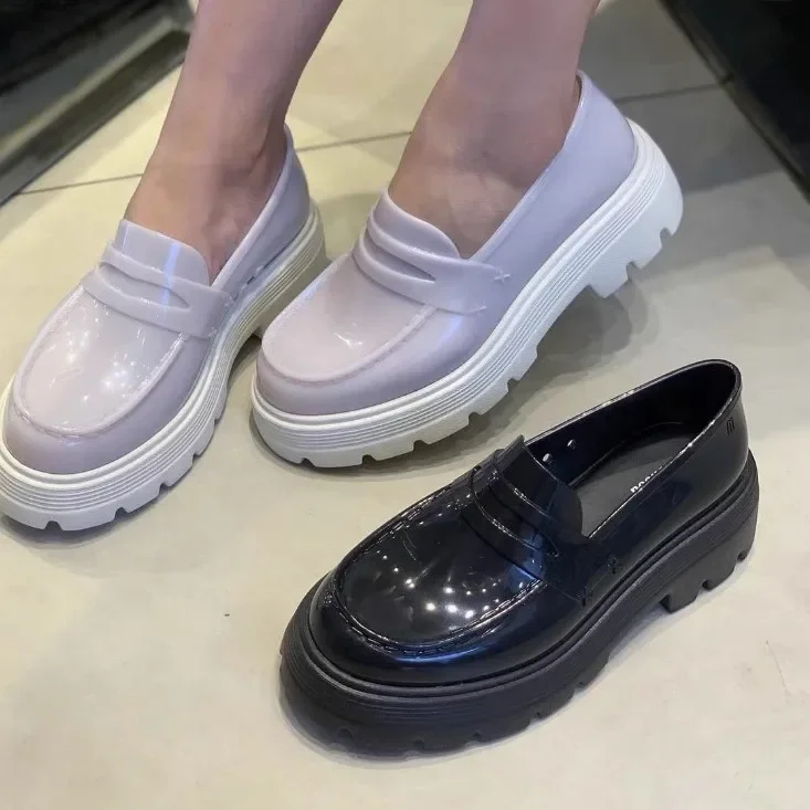 أحذية ميليسا جيلي البرازيلية للنساء كاجوال عتيقة مع نعل إسفنجي أحذية مسطحة على الطراز البريطاني مادة PVC #4