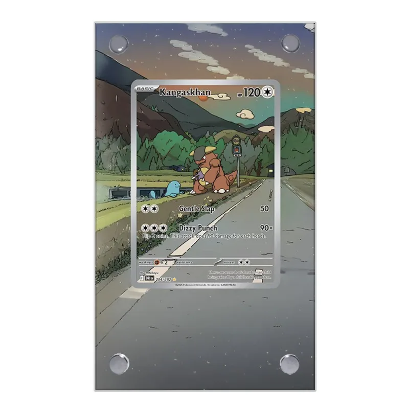 Художественный дисплей для карты Pokemon Kangaskhan, кирпич PTCG, брелок для аниме, коллекционные предметы для аниме, акриловый защитный чехол