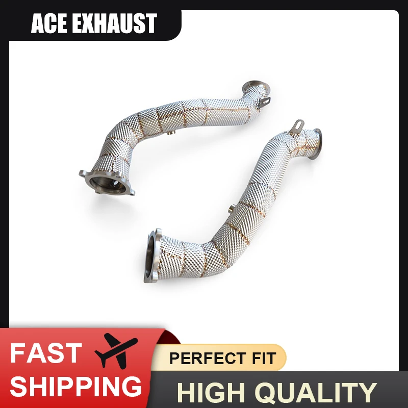 

ACE for Mclaren 720S 4.0T High Flow Downpipe with Heat Shield Lossless Installation SUS304 Stainless Steel Exhaust Pipe