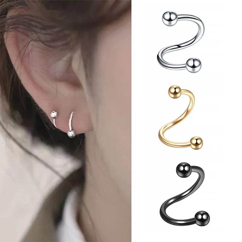 Stainless Steel Nose Ring Piercing Horseshoe Spike Septum Piercing Lip Tragus Helix Piercing Body Piercing Ring Hip Hop \