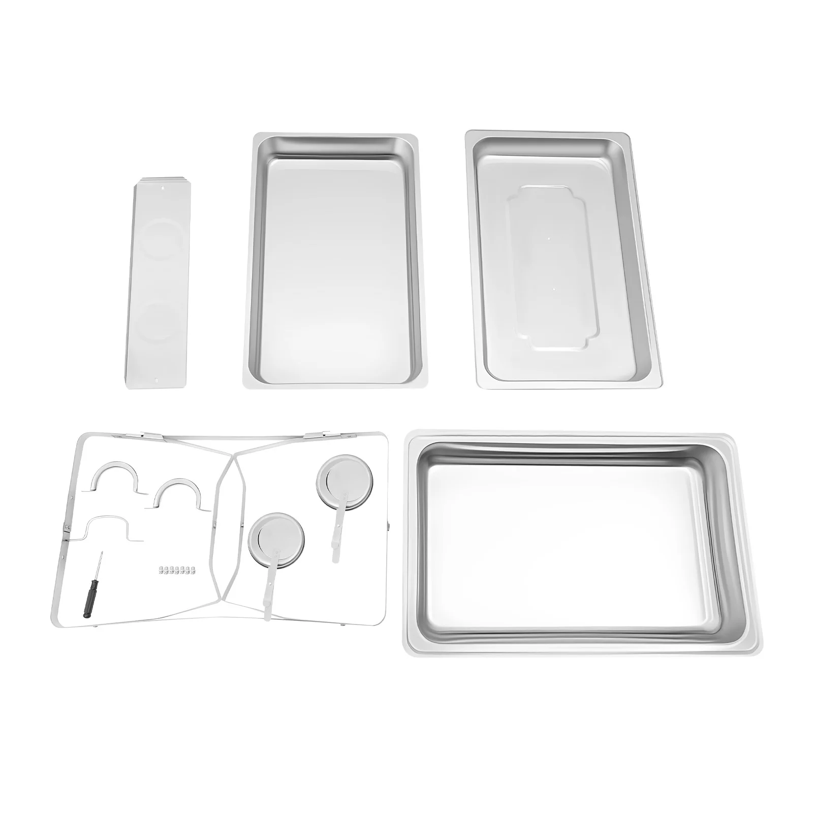 Speisenwärmer, Buffet-Server, Chafing Dish, 9 l, zusammenklappbar, Einzelgitter, Speiseherd, hält die Temperatur, Chafing Dish aus Edelstahl – Detail 8