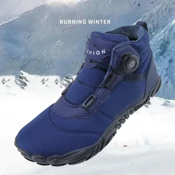 New Winter Booties Men Snow BareFoot Casual Shoes Outdoor Waterproof Work Shoes Warm Fur Men Ankle Shoes Snow Boots Plus Size 49