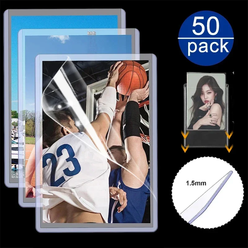 

1/50Pcs 35PT Transparent Card Holder DIY Idol Photo Game Card Sleeve Vertical and Horizontal Card Holders Case Cover 3x4inch