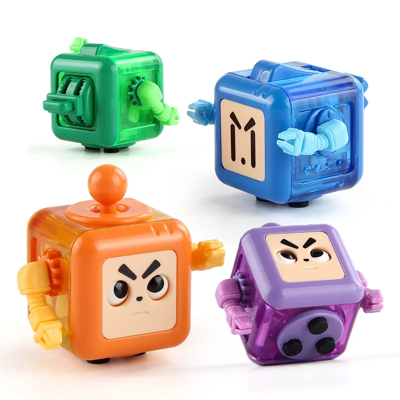 Cartoon Children\'s Robot Toys Fingertip Robot Cube juguetes antiestres ansiedad fitget toys  stress relief mini game toys gifts