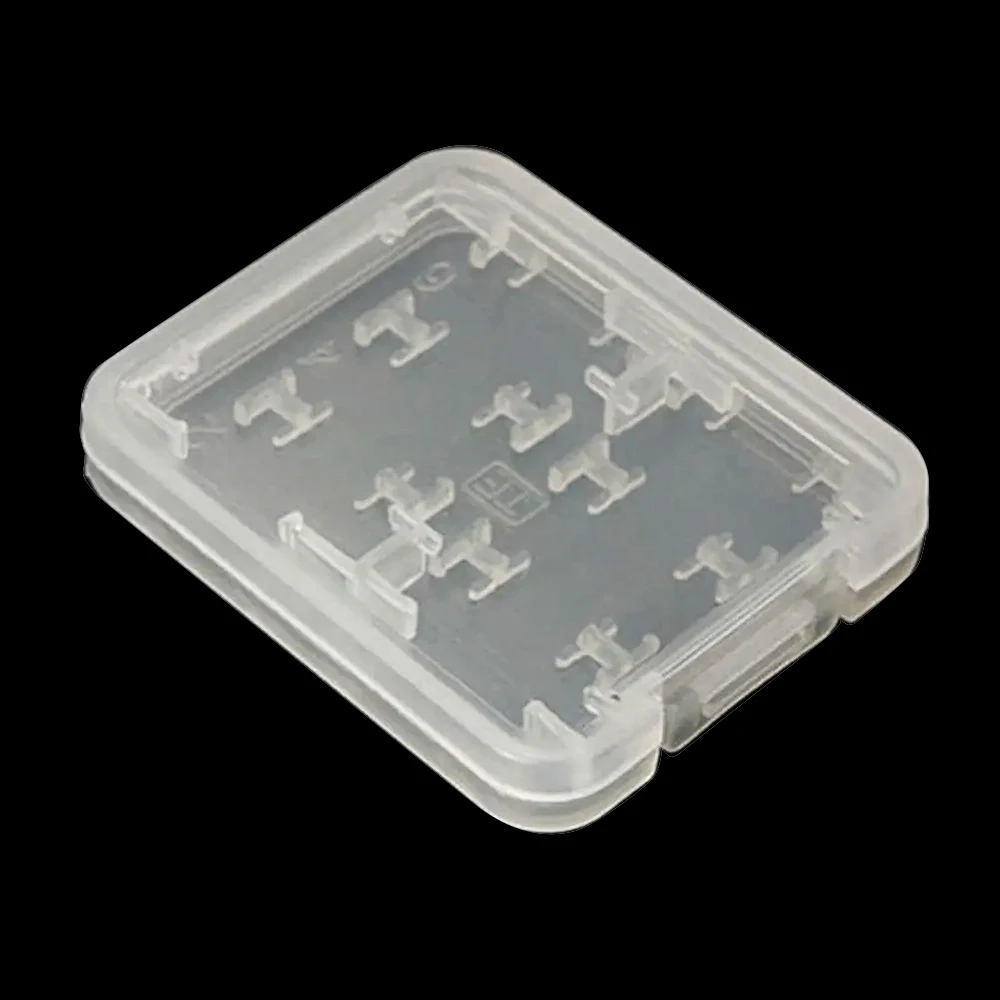 1PC 8 in 1 Protector Holder Plastic Transparent mini For SD SDHC TF MS Memory Card Storage Case Bag Memory Card Protecter Box