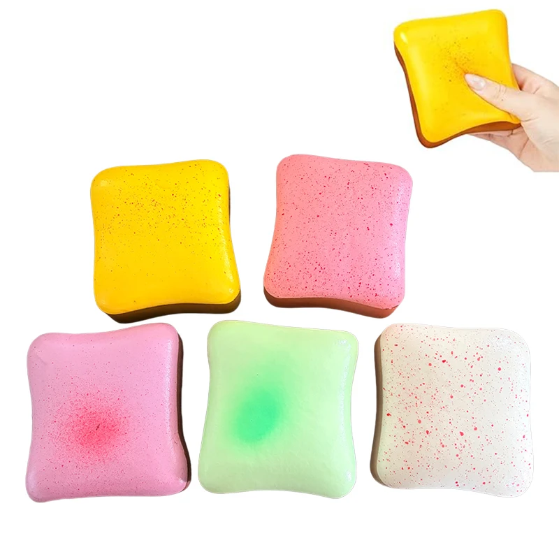 Weiches Toast-Squishy-Spielzeug, Quetsch-Stressabbau-Spielzeug, Fidget-Spielzeug, Simulationsbrot, langsam zurückfederndes sensorisches Spielzeug, bestes Geschenk für Freunde