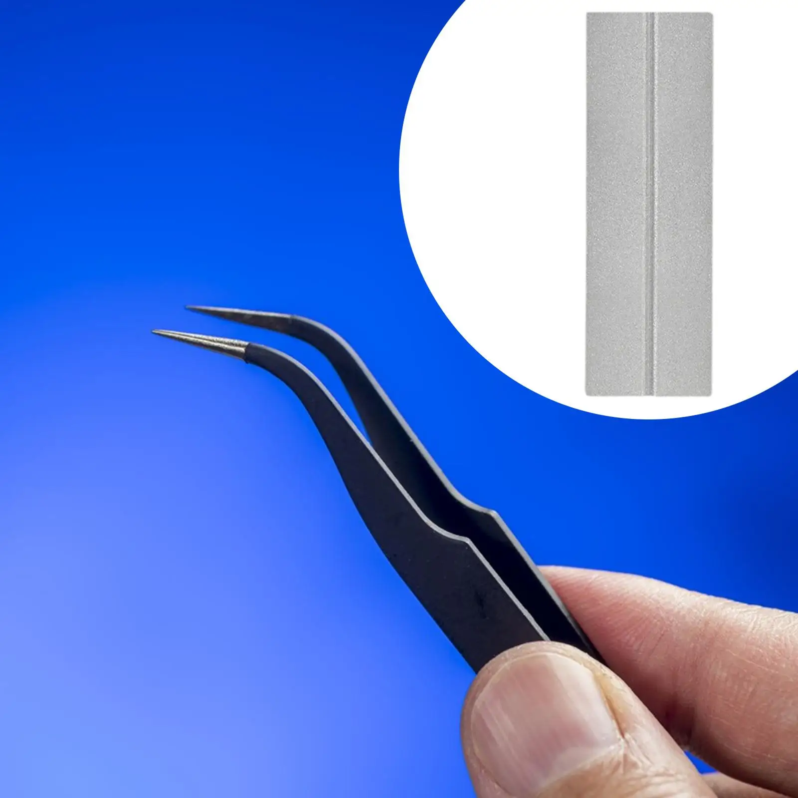 

Pocket Stone Sharpener Creative Compact Polishing Double Sided Sharpening Stone Tweezers Sharpener for Outdoor Tweezers Camping