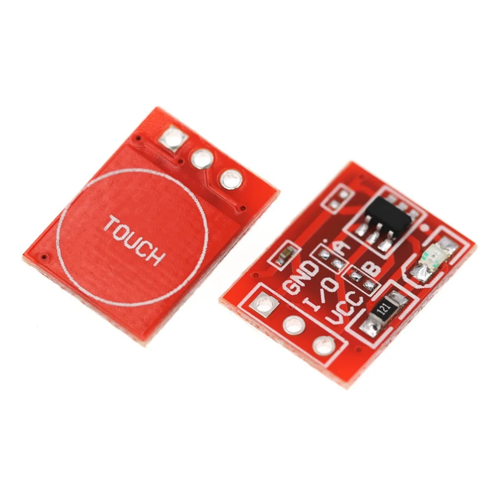 20Pcs TTP223 Touch Button Modular Self-Locking Micro Capacitive Switch Red Single Capacitive Switch 2.5V-5.5V Electrical Equipme