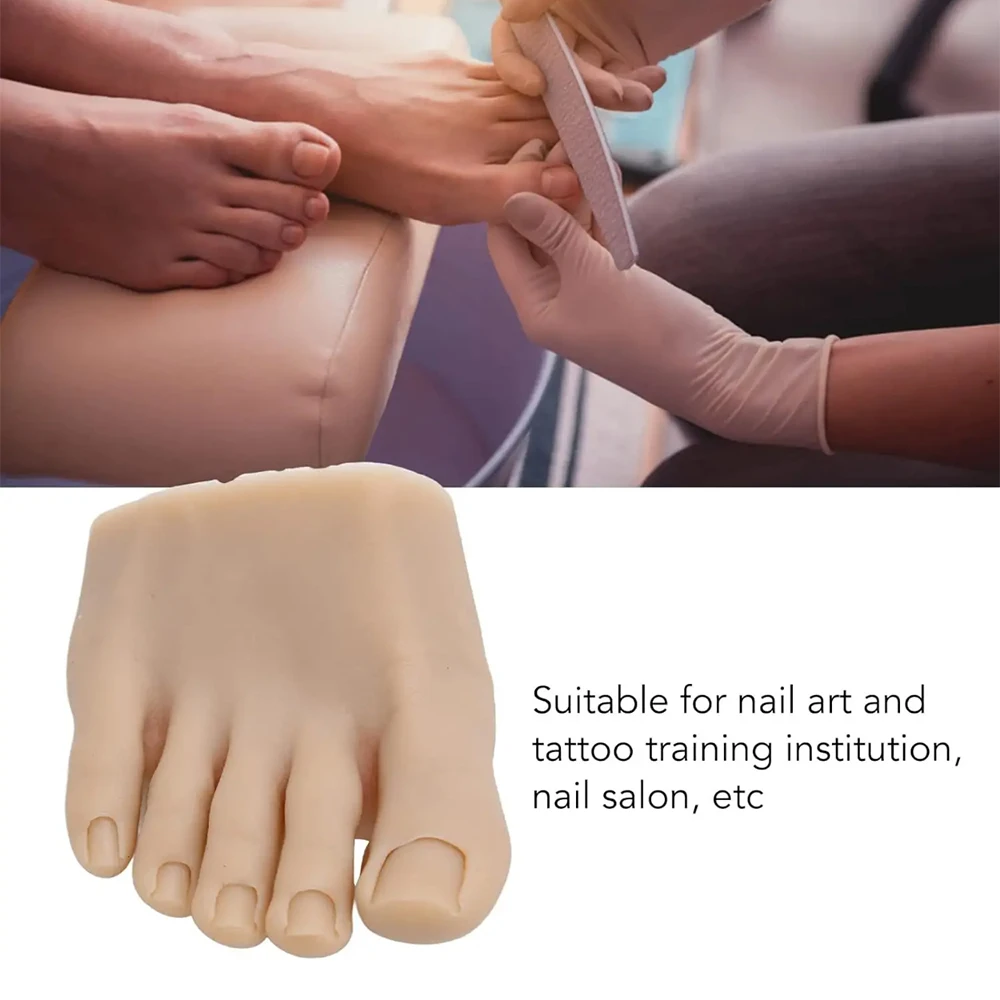 Silikonowa sztuczna stopa do symulacji, ćwiczeń manicure i pedicure w salonie kosmetycznym.