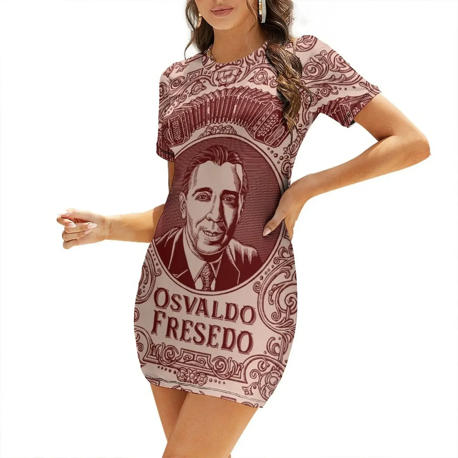 Osvaldo Fresedo in Red Short-Sleeved Dress dresses summer woman 2026 summer dress women 2026
