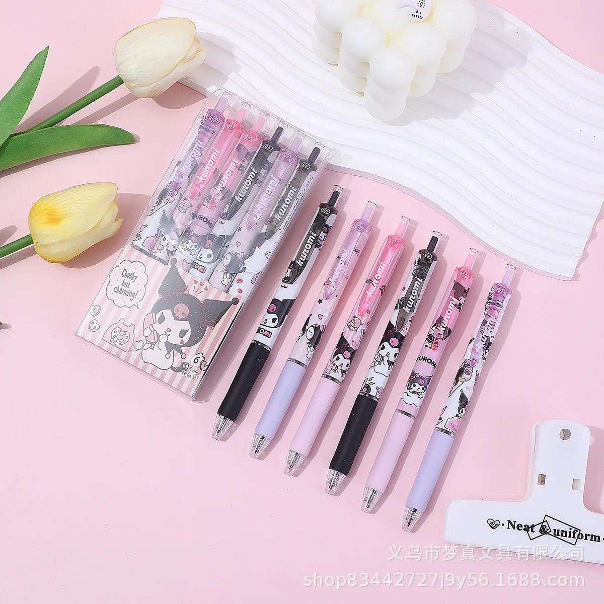 6 قطعة ل مرحبا كيتي هلام القلم 0.55 مللي متر الملء Y2k سينامورول كورومي ميلودي كارتون الصحافة القلم الأسود لوازم مكتبية #6
