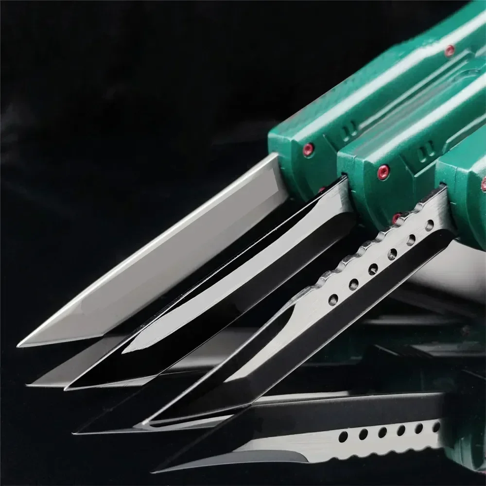 BM Micro Bounty Hunter Knife 440C Blade Green Zinc Alloy Handle Tactical Combat Survival Hunting Knives with Sheath